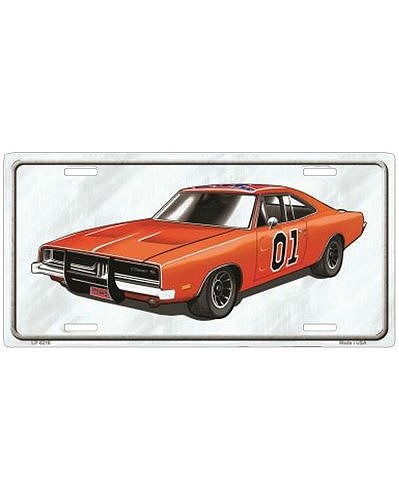 Dukes of Hazzard General Lee white no fade car tag
